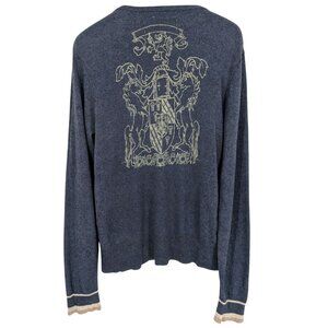 Vtg Guess V Neck Argyle Sweater Crest Logo Grunge Academia Retro Preppy Size M